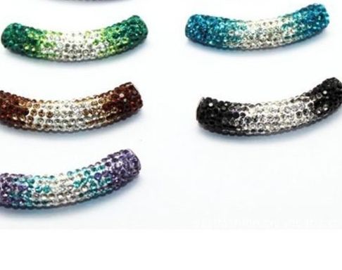 LOT 45 cm Miltiol multicolore Ramine Micro Pave Cz Crystal Grade Change Tubes Long Tubes de flexion Perles Bracelets Résultats 3160294