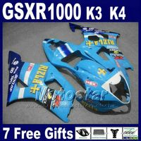 Carénages moto fixés pour SUZUKI GSX-R 1000 K3 2003 2004 GSXR 1000 03 04 Kit carénage en plastique ABS bleu GSXR1000 SF30 +7 cadeaux