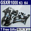 Hoge kwaliteit Kuip kit voor SUZUKI GSXR 1000 K3 2003 2004 GSX-R1000 stroomlijnkappen GSXR1000 03 04 alle glanzend zwart motobike set SF44