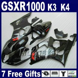 Motorcycle fairings set for SUZUKI GSX-R 1000 K3 2003 2004 GSXR 1000 03 04 GSXR1000 all glossy black ABS plastic fairing kit SF45
