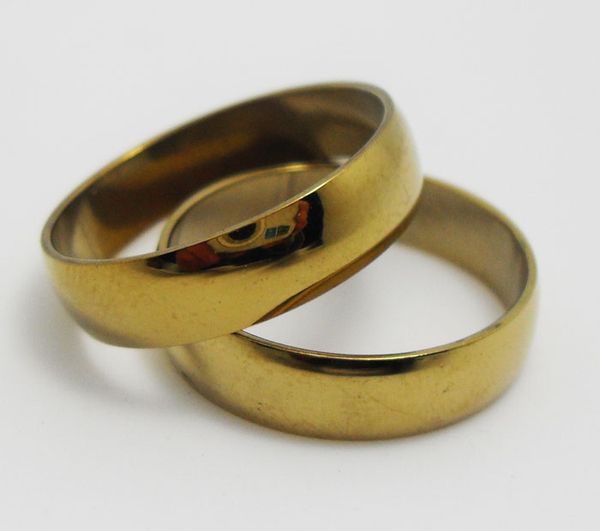 

Золото полированный 6 мм свадебные классические кольца из нержавеющей стали группа кольца Оптовая мода ювелирные изделия много Новый