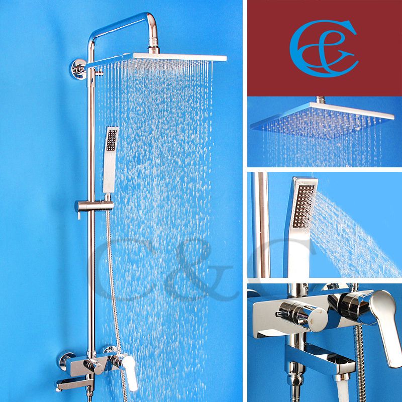 2018 Bathroom Shower Mixer Tub Faucet Set With Brass Hand 2018 Bathroom Shower Mixer Tub Faucet Set With Brass Hand Sliding Bar 10 Air Drop Rainfall Head From Tonylin65 241 24 Dhgate Com