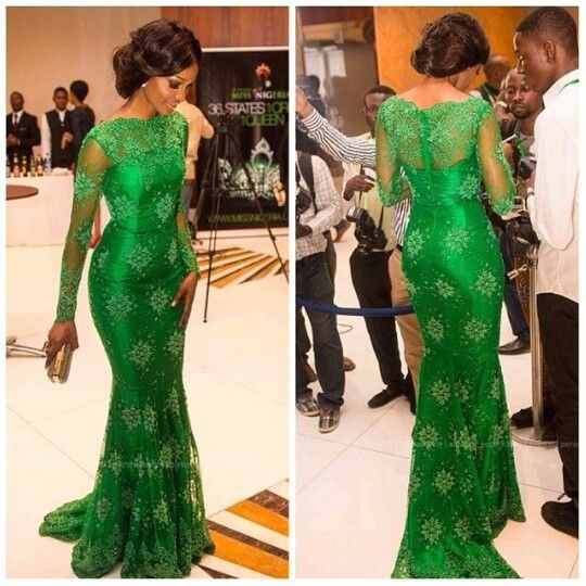 Emerald Green Long Sleeve Lace Dress