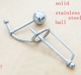 Male Stainless steel solid ball Catheter Cage CHASTITY DEVICE BONDAGE SOUND SM Fetish urethra sounds insert into urethra stretch urethra
