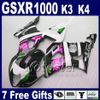 ABS-blokkering Set voor Suzuki K3 2003 2004 GSXR 1000 GSX-R1000 03 04 GSXR1000 Hoogwaardige Wit Blauw Lucky Strike Fairing Kit SF81