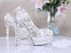 Gorgeous Bride Wedding Crystal Evening Dress Shoes High heel Bridal Shoes Party Prom Dress Shoes for Woman Free Shipping