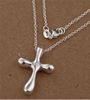 New arrival Fashion jewelry 6 Styles Different 20pcs/lot 925 Silver Cross Pendant Charms O Chains Necklace 18inch Hot Free Shipping