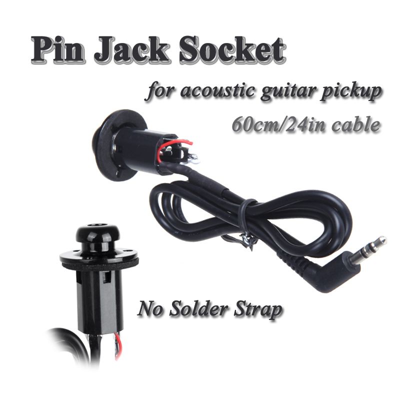 2019 No Solder Strap Endpin Jack Socket With Cord For Acoustic Guitar