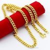 Joyería de moda 24 K chapado en oro de 5 mm collar de cadena de los hombres Collar de la joyería de los hombres 50 cm más nuevo estilo de la venta caliente