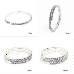 Sparkly Silver Full Rhinestone Crystal Diamante Bridesmaid Bangle Bracelets