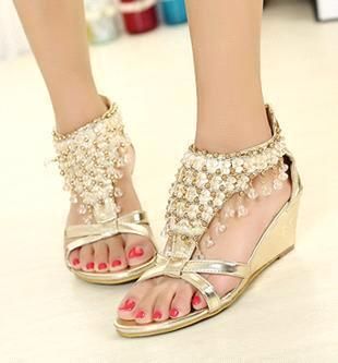 gold wedge shoes for wedding