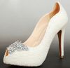 Luxurious Elegant Wedding Bridal Shoes Rhinestone with Imitation Pearl Super High Heel Wedding Dress Shoes Woman Party Prom Shoes