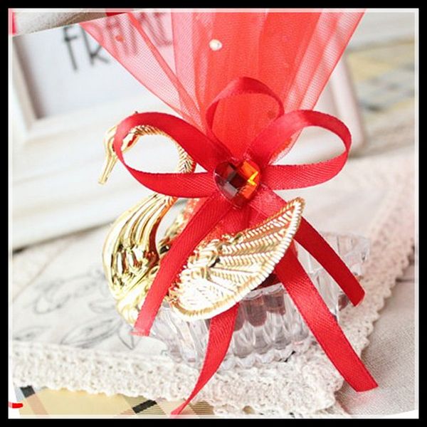 

Acrylic Silver Golden Swan Candy Box Wedding Gift Jewely Candy Favor Sweetbox Candy Package New Novelty Wedding Favors holders High Quality