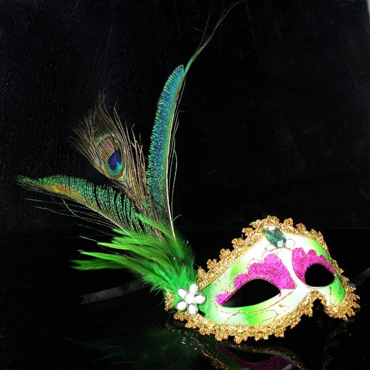 Women Sexy Hallowmas Venetian Mask Masquerade Pheasant Peacock Feather Masks Half Face mask Ball Party exquisite 