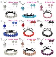 Wholesale 5Pcs mm crystal clay best new arrival disco bead Rhinestone Set bracelet necklace studs earrings jewelry set hot sale