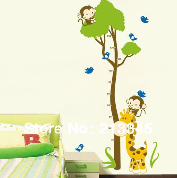 Saay Mall Giraffe Monkey Tree Sticker Kids Growth Chart Height Saay Mall Giraffe Monkey Tree Sticker Kids Growth Chart Height Tower Measure Wall Stickers Grow Up 6295 Decals Canada From