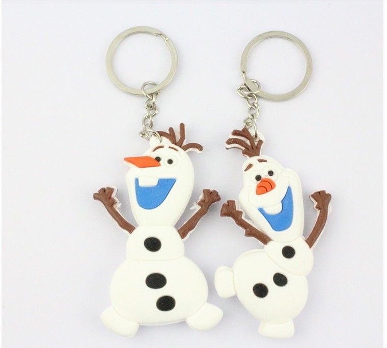 Frozen Keychain Elsa Anna Olaf Keychains Dolls 3D Cartoon Movie Figures