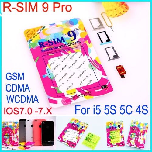 20pcs Original R-SIM 9 RSIM9 R-SIM9 Pro Perfect SIM Tarjeta Desbloquear Oficial IOS 7.0.6 7.1 iOS7 RSIM 9 para iPhone 4S 5 5S 5C GSM CDMA WCDMA 3G4G