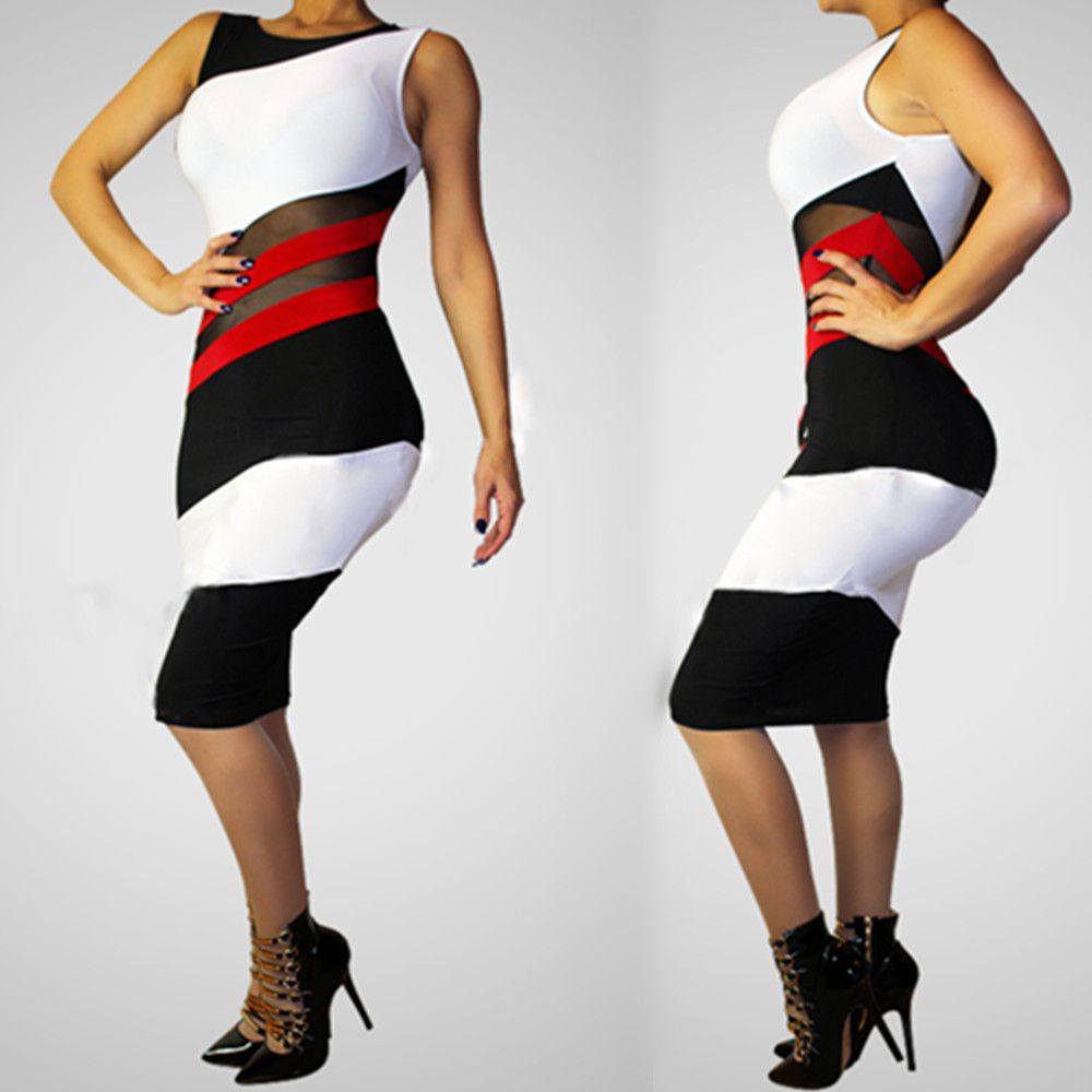 colorful striped bodycon dress