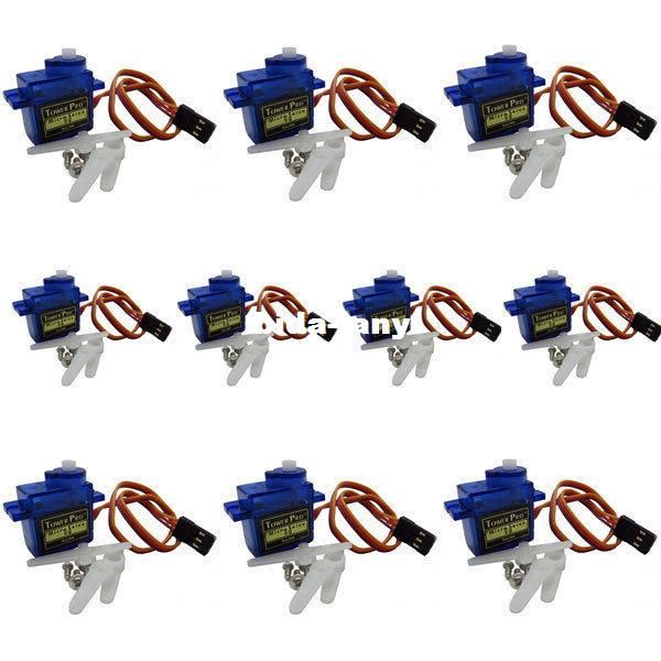 

10pcs towerpro micro servo motor sg90 9g for align trex 450 250 rc robot/helicopter/airplane controls 1.8kg free shipping