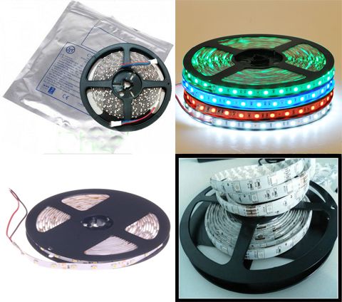 5M 5050 SMD 3528 SMD LED Strip Light Warm Pure Cool White Blue Red RGB Waterproof IP65 Non-Waterproof IP63 Flexible 300 Leds 12V 5 Meter