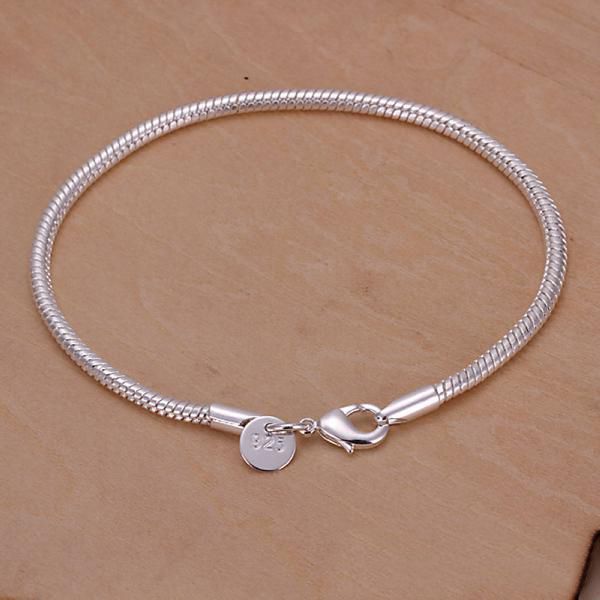 Newest style Fashion Jewelry 925 Silver 3MM Smooth snake chain Bracelet 8.0inch/20inch 10pcs/lot Hot sale free shipping
