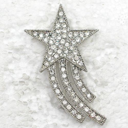 Wholesale Clear Crystal Rhinestone Star Shaped Brooch, Fashion Brooches pin,wedding party Costume jewelry gift C734 A