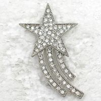 Großhandel Klare Kristall Strass Sternförmige Brosche, Mode Broschen Pin, Hochzeitsfeier Kostüm Schmuck Geschenk C734 A