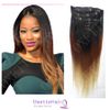 Oxette ombre hair extensions with clips Three Tone #1b/33/27 Ombre Clip in Hair Extensions 5A Peruvian Virgin Human Hair Straight