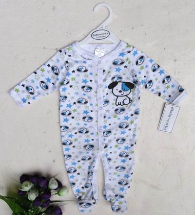 100% bomull spädbarn romer bodysuits pjs outfits sovhytt 24 st / parti