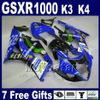 Özel Motobike Set Suzuki GSXR için Set 1000 K3 2003 2004 Beyaz Siyah Fairing Kiti GSX-R1000 03 04 PERSERALAR GÜÇLÜ GSXR1000 GH40 +7 Hediyeler