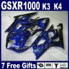 Högkvalitativa Fairings Set för 2003 2004 Suzuki K3 GSXR 1000 All Matte Black Bodywork GSXR1000 03 GSX-R1000 04 Fairing Kit GH41
