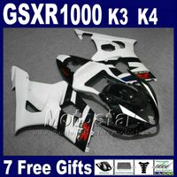 Niestandardowy zestaw motobike dla Suzuki GSXR 1000 K3 2003 2004 Biały Czarny Zestaw Fairing GSX-R1000 03 04 WŁAŚCICZENIA GSXR1000 GH40 +7 Prezenty