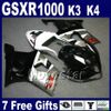 Conjunto de motobike personalizado para SUZUKI GSXR 1000 K3 2003 2004 branco preto Corona carenagem kit GSX-R1000 03 04 carenagens carroceria GSXR1000 GH43+7 presentes