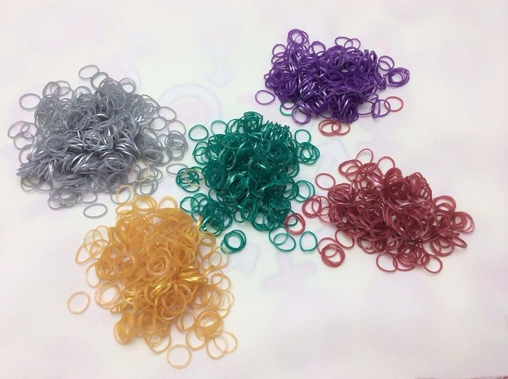 metallic rubber bands