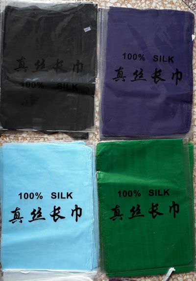 Primavera summr sólidos conjuntos de lenços de seda simples cachecol neckscarf misto coor 140 * 50 cm 20 pçs / lote # 3487