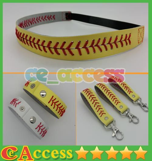 DHL free shipping Softball accessories,softball headbands,bracelets and Keychains