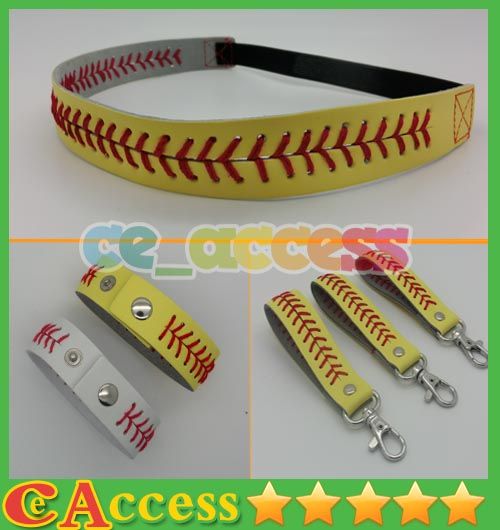 

DHL free shipping Softball accessories,softball headbands,bracelets and Keychains