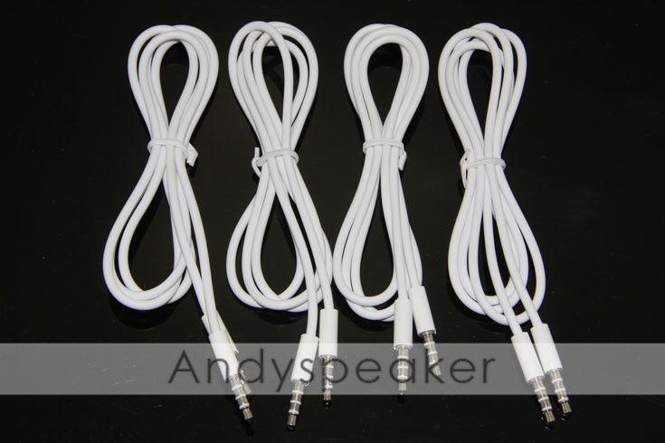 3.5mm AUX Stereo Car audio cables male to male Extension audio Cable for MP3 for iPhone For cellphone white DHL free