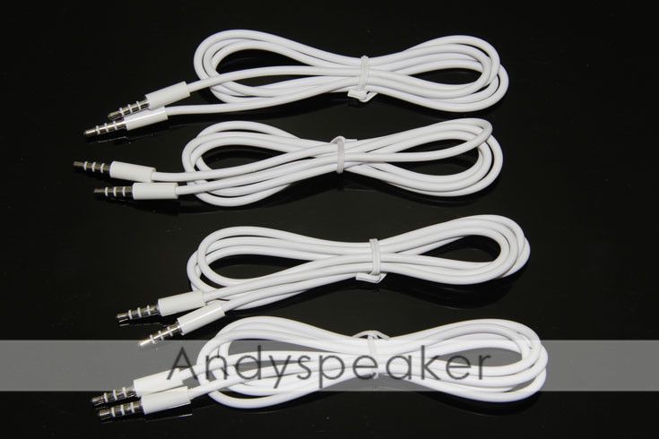 3.5mm AUX Stereo Car audio cables male to male Extension audio Cable for MP3 for iPhone For cellphone white DHL free