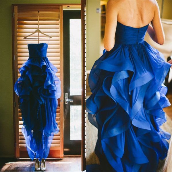 royal blue short wedding dresses