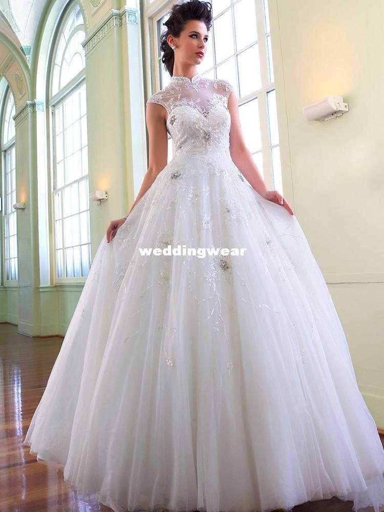 Wedding Dress Turtleneck Wedding Plus Size White Wedding Dress ...
