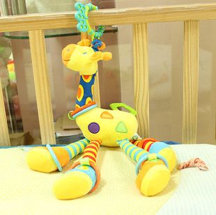 ELC infant toy rattles ultra long lovely giraffe hanging baby stuffed animals plush rattle bed bells toys