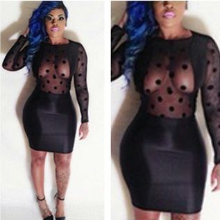 sheer bandage dress