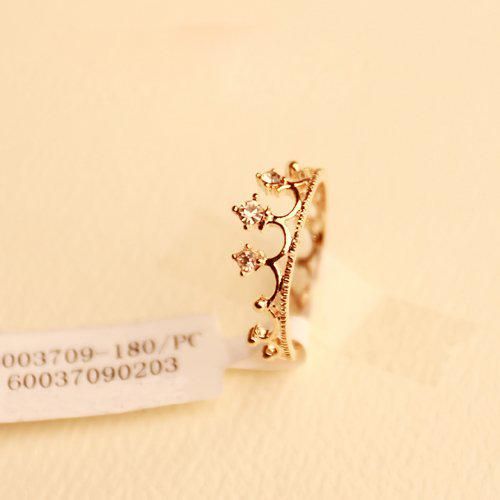 Hurtownie - Rhinestone Studded Crown Ring