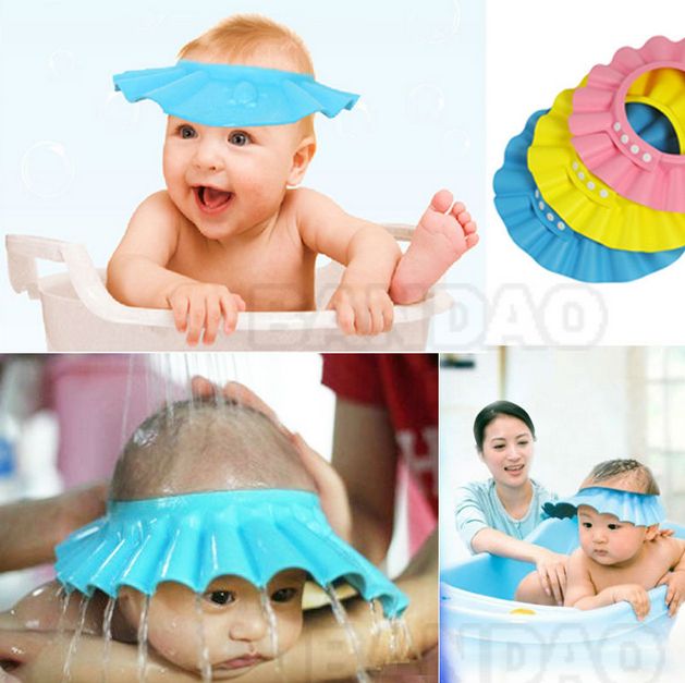 ducha ajustable niños niños Lavar el sombrero del pelo Sombrero champú para la