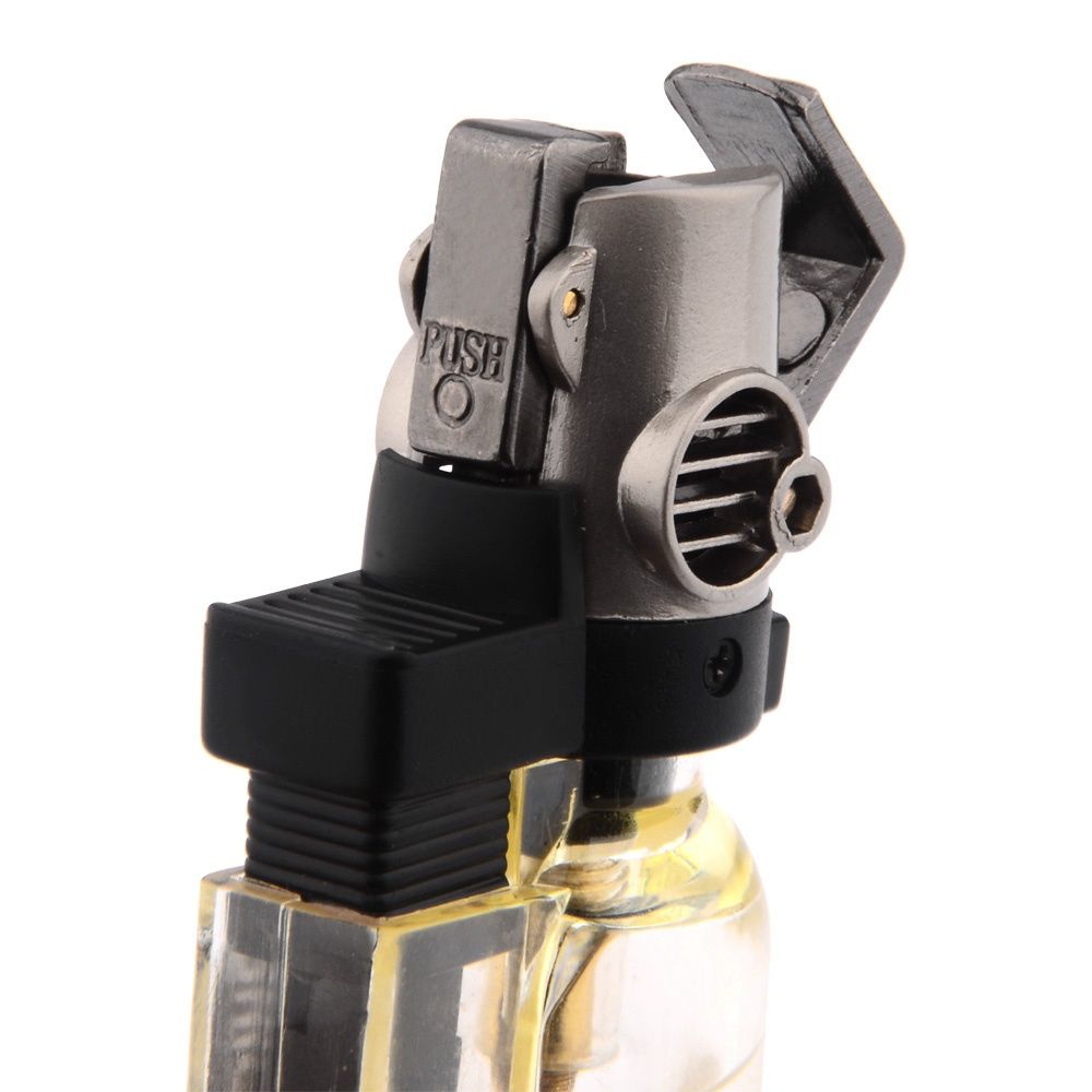 Compact 1300 Degree Refillable Butane Jet Lighter With Clear Tank Torch