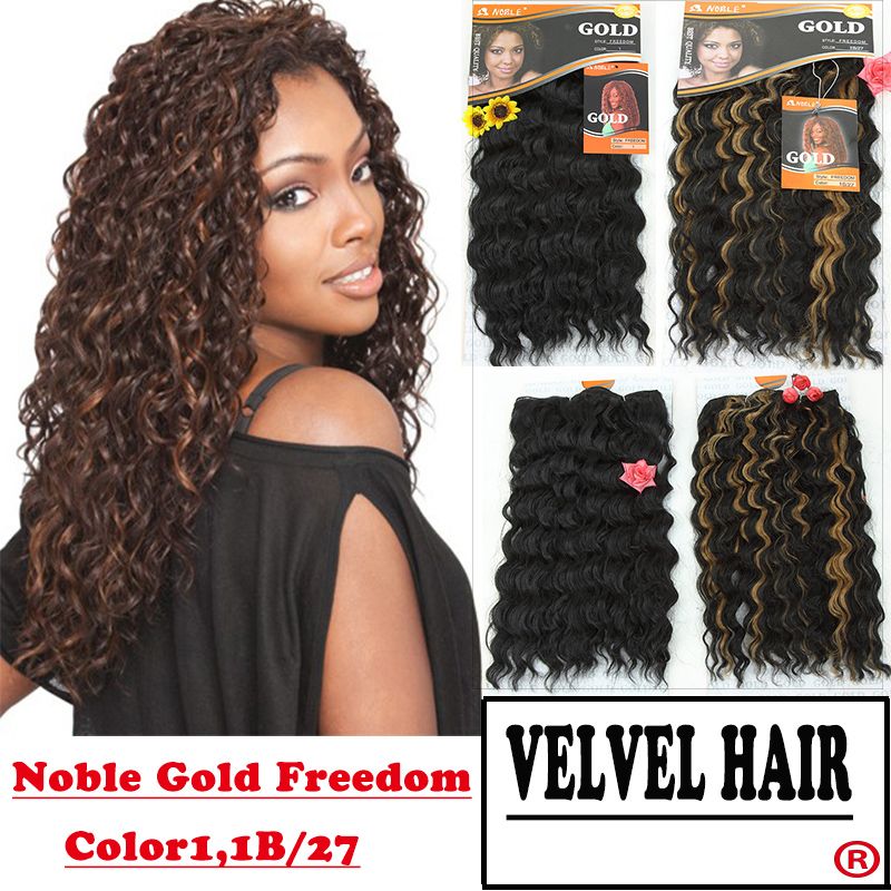 Noble Gold Freedom Synthetic Hair Extensions Wavy Hair Weaving