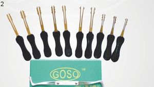 2014 새로운 GOSO 10pcs 양면 자동 레이크 Lockpicks 자물쇠 도구 자동차 잠금 키트 세트 자동 자물쇠 따개
