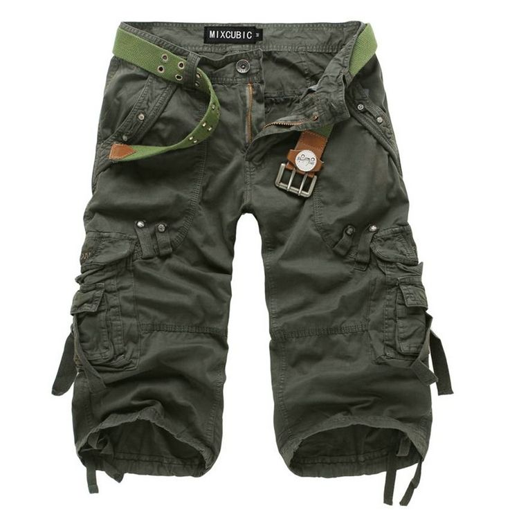 2017 New Men'S Trendy Casual Cargo Shorts Capri Pants Multi Pocket ...
